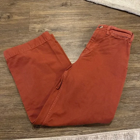 Free People “We The Free” Rust Brown Wide Leg Chino Pants | Size 24 - Picture 2 of 11